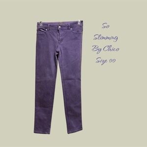 SO SLIMMING LIGHT PURPLE JEANS BY CHICO SIZE 00 LIKE NEW